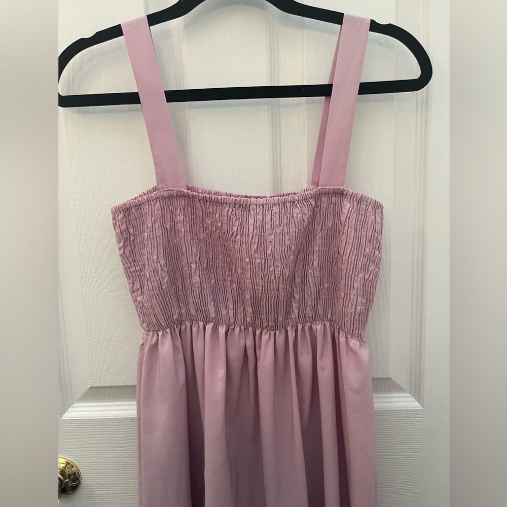 Zara Light Pink Tiered Smocked Maxi Dress - Picture 4 of 15